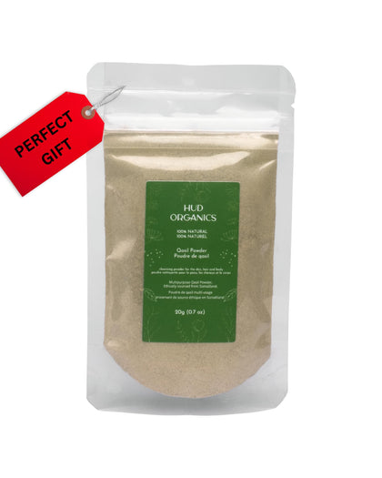 Hud Organics Qasil Powder 20 grams - Somali Beauty Secret, Natural Multi-Purpose Deep Cleansing Mask for Face, Hair and Body. Helps with dark spots and Provides Clear Skin