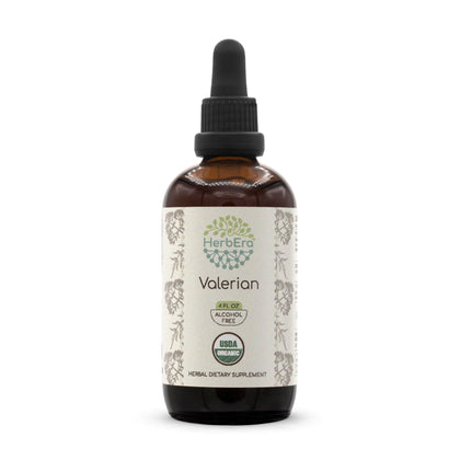 Valerian B120 USDA Organic Tincture | Alcohol-Free Extract, High-Potency Herbal Drops | Certified Organic Valerian (Valeriana officinalis) Dried Root (4 oz)