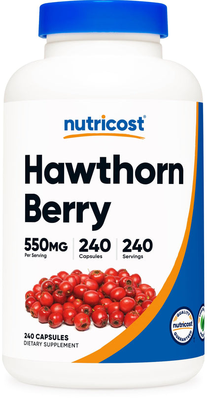 Nutricost Hawthorn Berry Capsules 550mg, 240 Capsules, Vegetarian Friendly, Non-GMO & Gluten Free