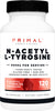 Primal N-Acetyl L-Tyrosine Capsules (120 Servings, 350mg Per Serving) (NALT) - Gluten Free, Non-GMO Amino Acid Supplement