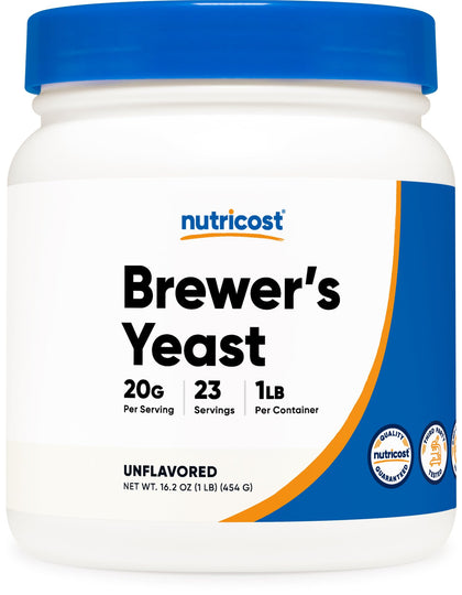 Nutricost Brewers Yeast Powder 1LB (16oz) - Non-GMO, Vegetarian Friendly