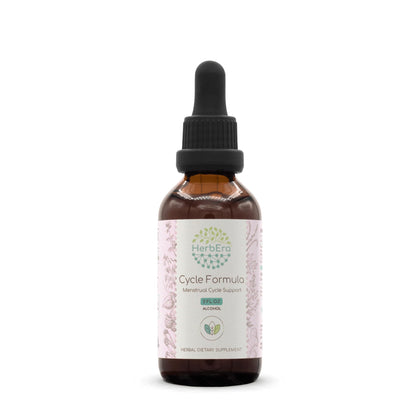 HerbEra Cycle Formula A60 Alcohol Extract Tincture, Ginger, Red Raspberry, Ceylon Cinnamon Bark, Oatstraw Tops, Mugwort, Black Cohosh, Partridgeberry. Menstrual Cycle Support 2 Fl Oz