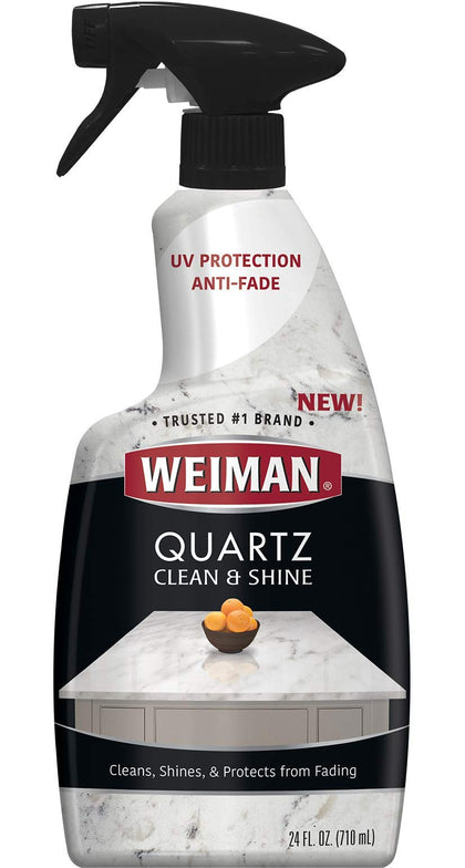 Weiman Quartz Countertop Cleaner and Polish - 24 Ounce - Clean and Shine Your Quartz Countertops Islands and Stone Surfaces with Ultra Violet Protection