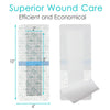 Waterproof Wound Adhesive Bandage Shower Cover Island Dressing Bordered Gauze with Non-Stick Pad for Knee Hip Replacement Arm Leg Incision Post Back Abdomen Sacrum Disc Spinal Surgery 4