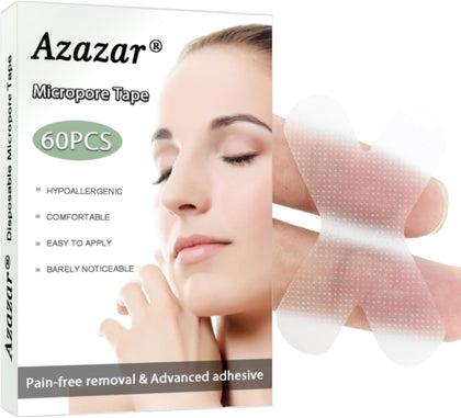 Azazar Gentle Micropore Tape 60 PCS - Pain-Free Removal & Gentle Adhesion for Skin