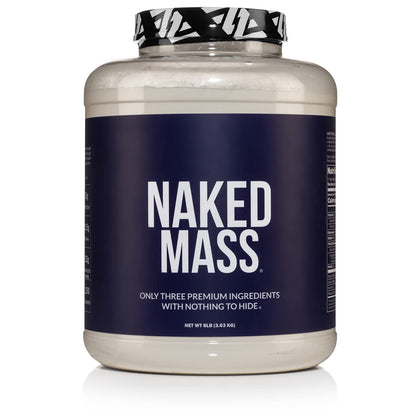 Naked Mass - Natural Weight Gainer Protein Powder - 8 LB Bulk, GMO Free, Gluten Free & Soy Free. No Artificial Ingredients - 1,250 Calories per Serving