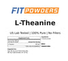 FitPowders L-Theanine Powder 100% Pure, Non-GMO, Vegan, Gluten Free Theanine Powder Supplement (Multiple Sizes) Mood and Cognitive, Stress Relief and Relaxation, Scoop Included (100 Grams)