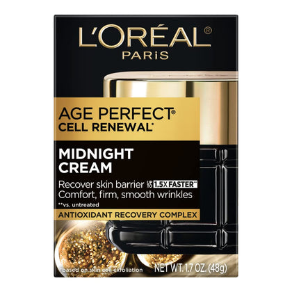 LOréal Paris Age Perfect Midnight Cream, Antioxidant Recovery Complex, 1.7 Oz. 1.70 Ounce (Pack of 1)