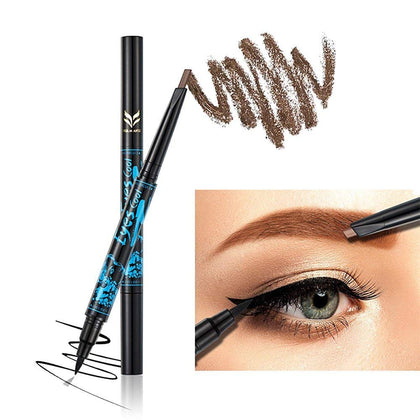 ladygo 2 in 1 automatic eyebrow pencil with eyeliner long-lasting waterproof makeup cosmetic tool, brown-3#