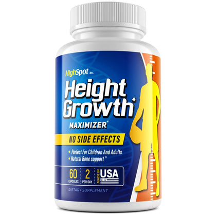 HighSpot Height Growth - Height Growth Maximizer - Calcium, Vitamin D3, B1, B2 - Grow Taller Supplement - Bone Growth Supplement - Made in USA (White)