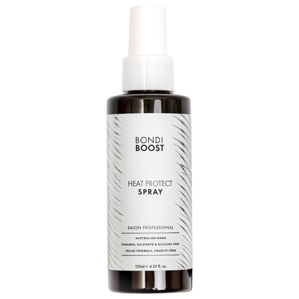 BondiBoost Heat Protectant Spray 4.23 fl oz - Thermal Hair Protection from Heat Styling - Light Weight Formula - Sulfate + Paraben Free, for Women + Men - Vegan/Cruelty-Free - Australian Made