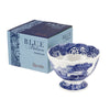 Portmeirion Blue Italian Footed Bowl | Made of Porcelain | Berries, Sweets, and Chocolate Bowl | Scalloped Edge | Measures 4.75-Inch | Dishwasher and Microwave Safe