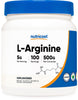 Nutricost L-Arginine Powder 500 Grams (1.1lbs) - Pure L-Arginine Powder - 5000mg Per Serving; 100 Servings (Expiry 1/01/2027)