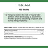 Nature's Bounty Folic Acid 1 mg 150 Tablets (Packaging May Vary)