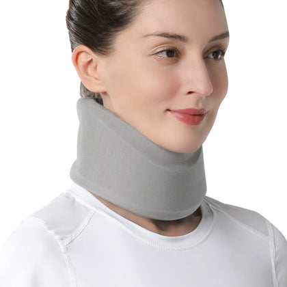 VELPEAU Neck Brace for Neck Pain and Support, Soft Cervical Collar for Sleeping, Vertebrae Whiplash Wrap Aligns, Stabilizes & Relieves Pressure in Spine for Women & Men(Grey, Large 3?)