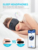 Sleep Headphones Wireless Bluetooth, TOPOINT Eye Mask for Sleeping with Microphone Handsfree, Silk Sleep Mask for Side Sleepers Men Women (Black)