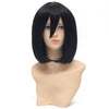 paixpays fancy attack on titan -mikasa ackerman short black straight cosplay wig