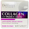 Delfanti-Milano  COLLAGEN with VITAMIN C & ELASTIN  Rejuvenating & Nourishing  Anti-Aging Night Cream  Face and Neck Moisturizer  Made in Italy