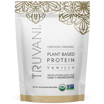 Truvani Vegan Protein Powder | Vanilla | 20g Organic Plant Based Protein | 10 Servings | Pea Protein for Women and Men | Keto | Gluten & Dairy Free | Low Carb | No Added Sugar