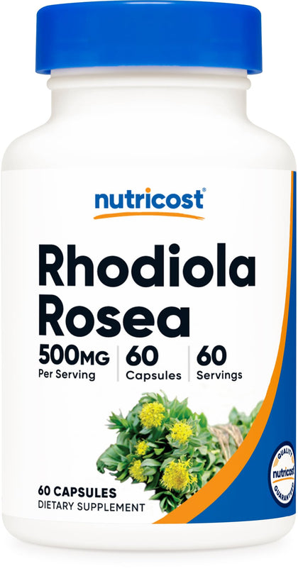 Nutricost Rhodiola Rosea 500mg, 60 Vegetarian Capsules - Gluten Free and Non-GMO Rhodiola Rosea Supplement