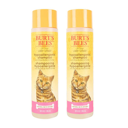 Burt's Bees for Pets Cat Hypoallergenic Shampoo With Shea Butter & Honey | Moisturizing & Nourishing Cat Shampoo | Cruelty, Sulfate & Paraben Free, pH Balanced for Cats - Made in USA, 10 Oz - 2 Pack