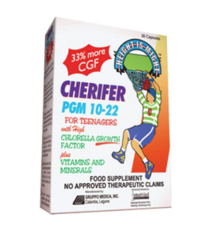 Growth Enhancer - Cherifer PGM 10-22 High Chlorella Growth Factor (CGF), Taurine and Lysine 30 Caps