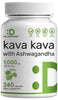 Kava Kava Supplement 750mg Per Serving, 240 Capsules, 4 Months Supply - Kava Kava Root Extract with Ashwagandha Root Powder - Non-GMO