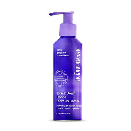 Eva NYC Tone It Down Leave-In Hair Cream, Leave In Conditioner for Blonde Hair, Helps Eliminate Brassy Yellow Tones, No-Rinse Toner, 5.4 Fl Oz