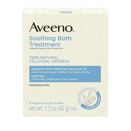 Aveeno Soothing Bath Soak for Eczema, Natural Colloidal Oatmeal, 8 ct.