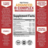 Vitamin B Complex with Vitamin C for Maximum Absorption - Methylcobalamin b12 & Folate Folic Acid Supplement - Vitamins B1 B2 B3 B5 B6 B7 B9 for Immune Energy & Nervous System Support - Non-GMO -60ct