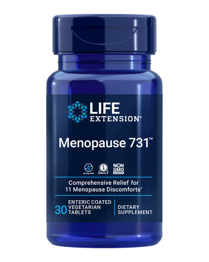 Life Extension Menopause 731 - Siberian Rhubarb - Menopause Supplement for Women - Ease Hot Flashes, Mood Swings, Night Sweats Relief - Gluten-Free, Non-GMO, Vegetarian - 30 Tablets