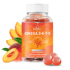 Organic Omega 3 Gummies with Omegas 6, 7, 9, DHA & EPA from Flaxseed Oil and Sea Buckthorn Fruit Oil - Sugar-Free, Supports Brain, Heart, Eye & Immune System, Supplements for Kids & Adults (60 CT)