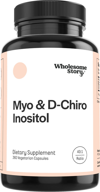 Myo-Inositol & D-Chiro Inositol Capsules, 90-Day Supply, 40:1 Ratio for Hormonal Balance & Ovarian Health