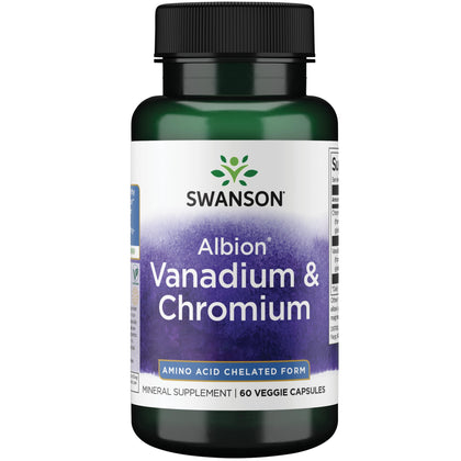 Swanson Albion Chelated Vanadium and Chromium 60 Veg Capsules