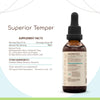 Superior Temper A60 Alcohol Extract Tincture: Ashwagandha Root, St. John's Wort Herb, Ginkgo Biloba Leaf, Lemon Balm Leaf, Oatstraw Tops. Mood Balance Formula 2 Fl Oz