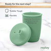 Re-Play Sustainables Silicone Sippy Cup for Toddlers - 8oz - Made with Medical-Grade Platinum Silicone - Sage