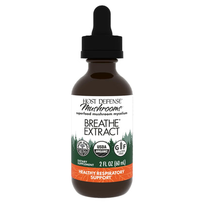 Host Defense Breathe* Extract - Immune & Respiratory Support Mushroom Liquid Supplement - Herbal Lung Health Supplement with Chaga, Reishi & Cordyceps - 2 fl oz (60 Servings)*