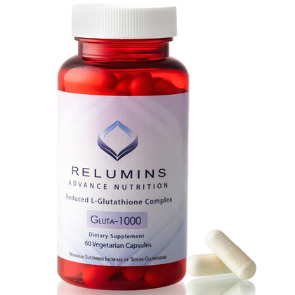 Relumins L Glutathione Supplement Complex - Reduced Glutathione 1000mg Complex with Alpha Lipoic Acid & Rose HIPS Glutathione Capsules for Nourished, Smoother & Brighter Skin, 60 Capsules