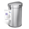 simplehuman Code J 60 Count, Genuine Custom Fit Liners, Drawstring Trash Bags in Dispenser Packs, 30-45 Liter / 8-12 Gallon, White