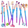 Eye Shadow Brush Set Unicorn 10Pcs Eye Makeup Brushes for Shading or Blending of Eyeshadow Cream Powder Eyebrow Highlighter Concealer Cosmetics Brush Tool