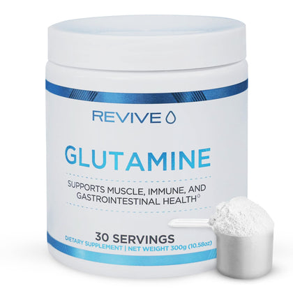 Revive MD Gut L-Glutamine Powder Muscle Recovery & Immune System Booster for Adults - Promotes Digestive Health & Reduces Muscle Soreness - Immunity & Digestion Vegan Pure L Glutamine Supplement