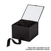 Hallmark Medium Gift Box with Lid and Shredded Paper Fill (Black 7 inch Box) for Weddings, Graduations, Birthdays, Father's Day, Groomsmen Gifts, All Occasion