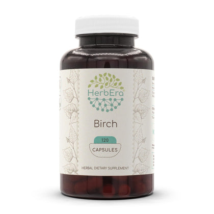 HerbEra Birch 120 Capsules, 500 mg, Made with Birch (Betula Pendula) Dried Leaf (120 Capsules)