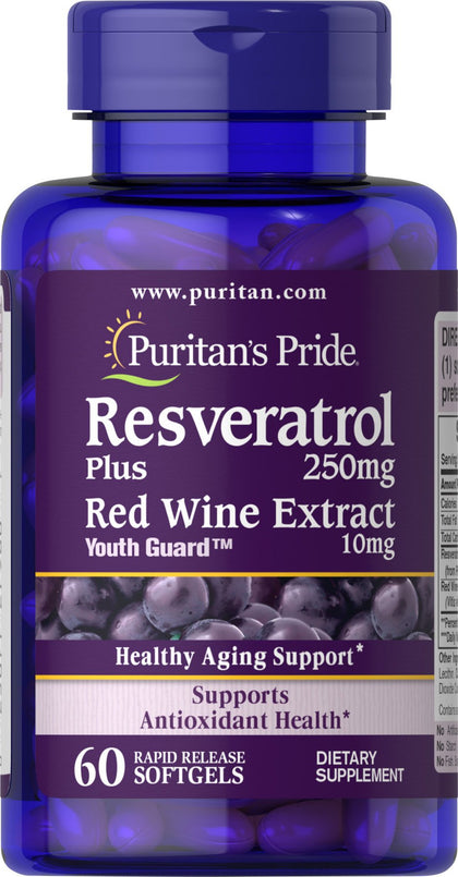 Puritan's Pride Resveratrol 250 mg, 60 Count