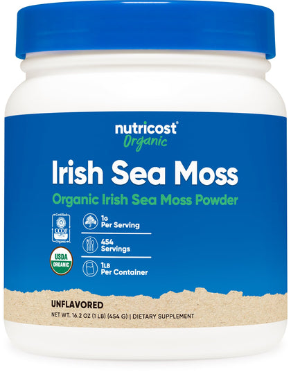 Nutricost Organic Irish Moss Powder (1 LB) - Gluten Free, Non-GMO, Vegetarian Friendly