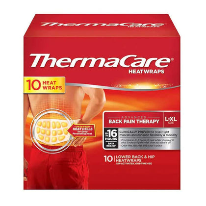 Thermacare Heatwraps Lower Back & Hip, L-XL- SPECIAL LIMITED PACK OF 10 Count