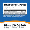 Nutricost Potassium Citrate 99mg, 240 Capsules - Gluten Free, Non-GMO (Expiry 9/01/2026)