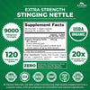 Zazzee USDA Organic Stinging Nettle 20:1 Extract, 9000 mg Strength, 120 Vegan Capsules, 4 Month Supply, Concentrated, Standardized 20X Extract, Certified Organic, 100% Vegetarian, All-Natural, Non-GMO