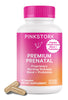 Pink Stork Premium Prenatal Vitamin for Women - 25 Vitamins with Organic Whole-Food Ingredients, & Probiotics - Morning Sickness, Digestion, & Energy - Folate, B6, & Iron - 60 Capsules