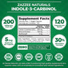 Zazzee High Absorption Indole-3-Carbinol (I3C), 200 mg per Capsule, 120 Vegan Capsules, 4 Month Supply, 5 mg BioPerine for Enhanced Absorption, 100% Vegetarian, All-Natural and Non-GMO